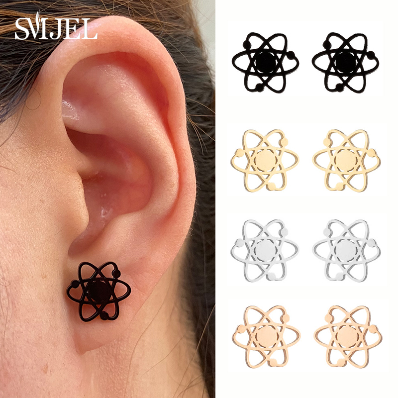 Science Buddies - Creative Chemistry Atom Stainless Steel Earrings