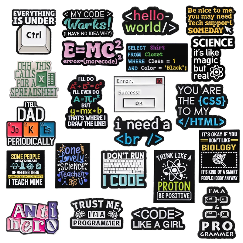 Science Bob - Program Code Sets Enamel Pins Creative
